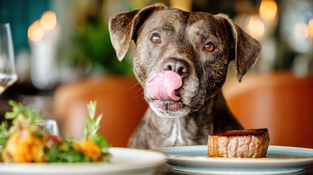 Chien face à la nourriture