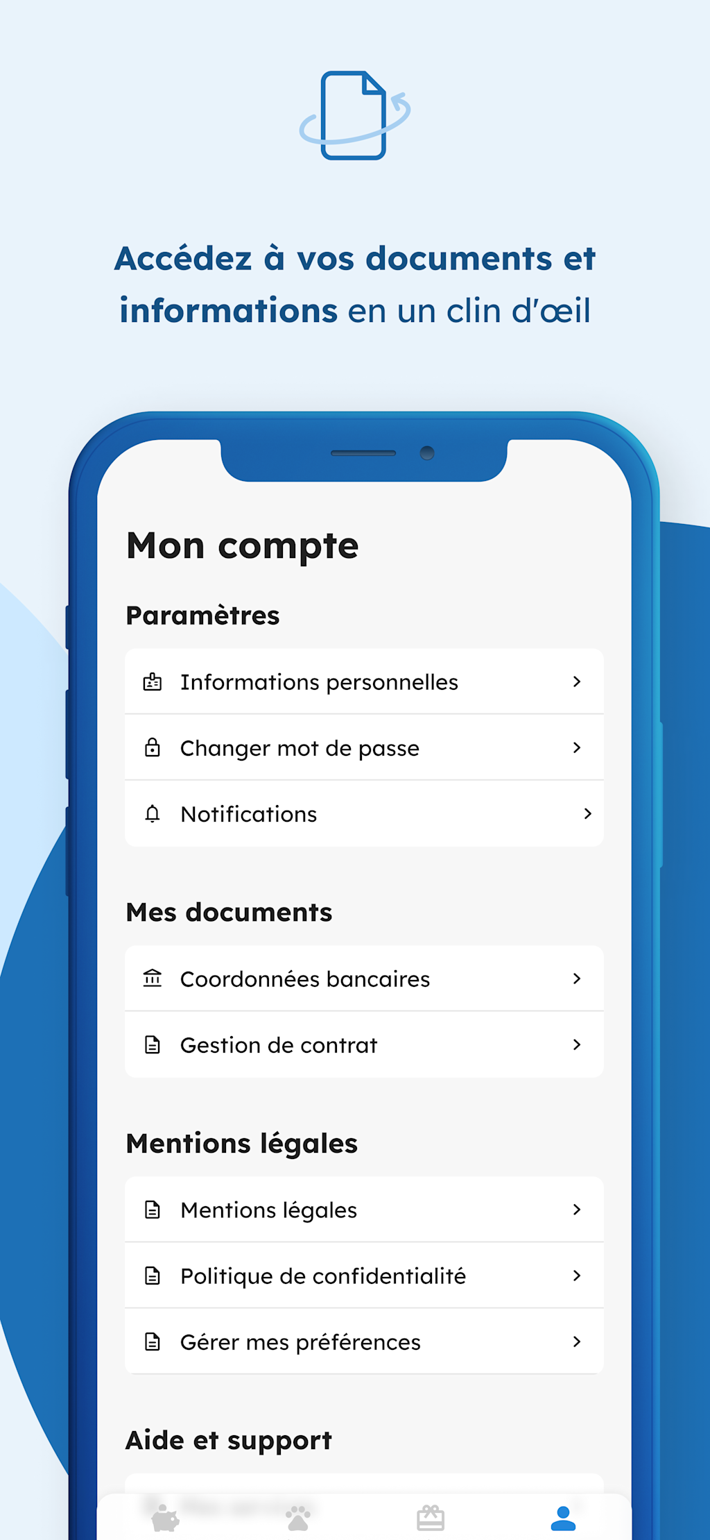 Gestion contrat et infos BB
