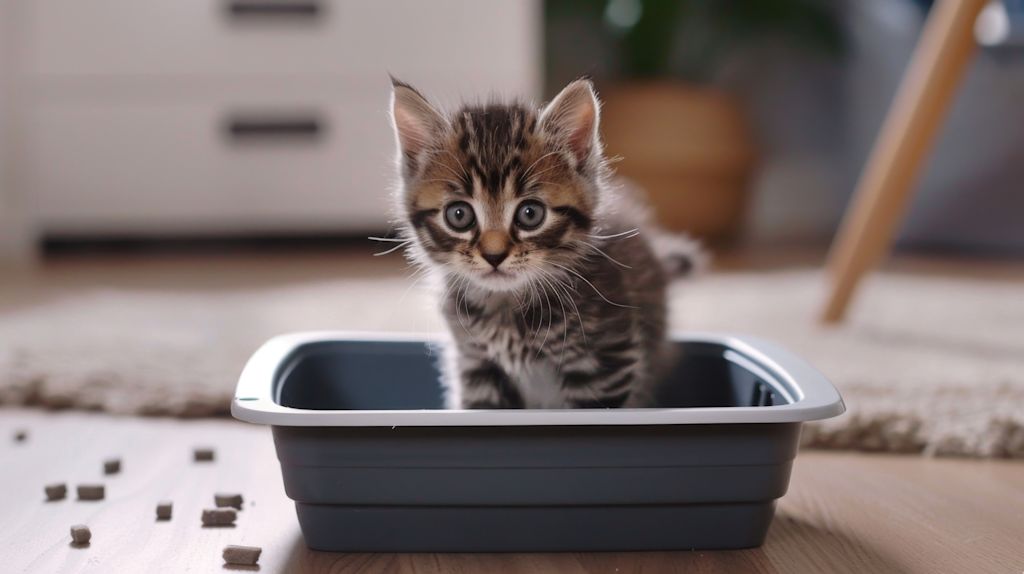 chaton tigre litiere