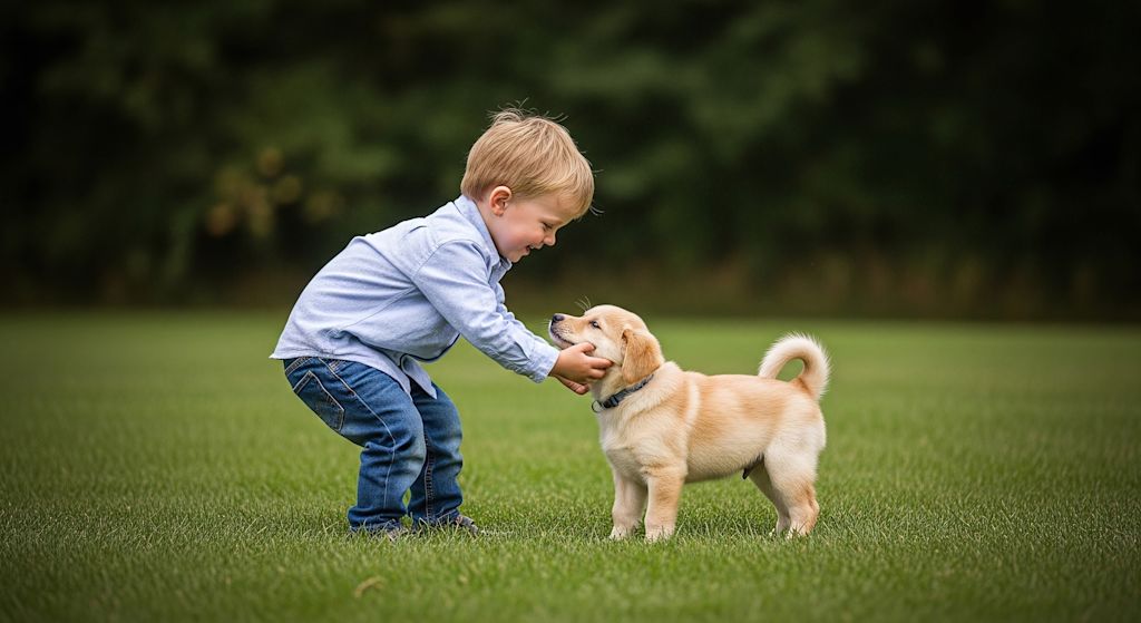 enfant et chiot