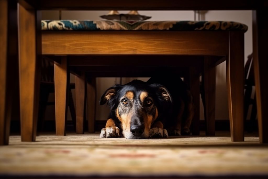 chien peureux