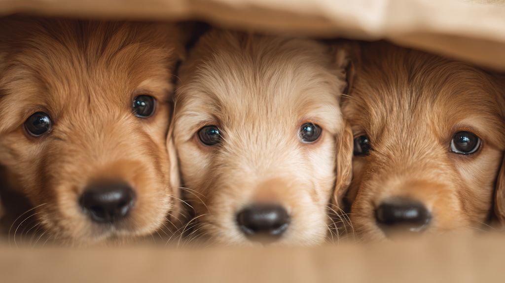 chiots dans une cachette
